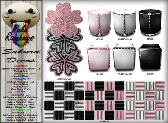 [PR] Sakura Cube Puf - Black <<RARE>>