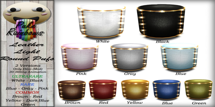 [PR] Leather Light Round Pufs - Pink <<RARE>>