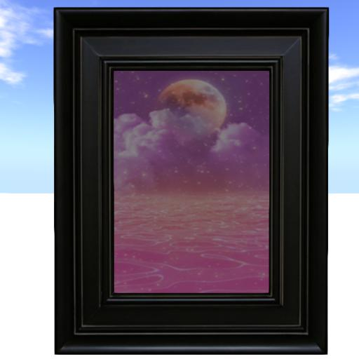 Pink Sea Animated GIF -Black Frame