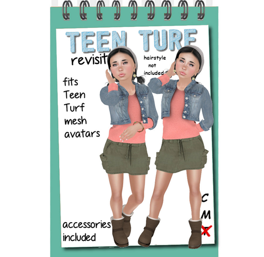 Teen Turf Cargo Skirt Denim Jacket