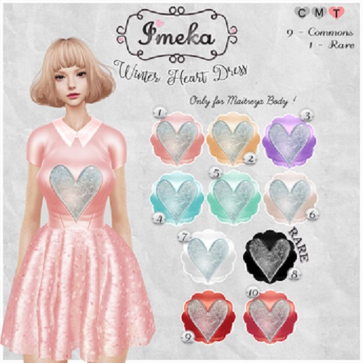 {Imeka} Winter Heart - Dress {Color10} (Maitreya)