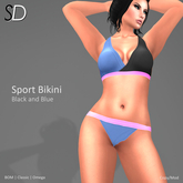 S/D Sport Bikini in Black and Blue