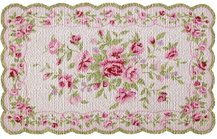 ART SCALLOPED ROSE RUG (handmade)  FANTASMAGORIA BY FLAME