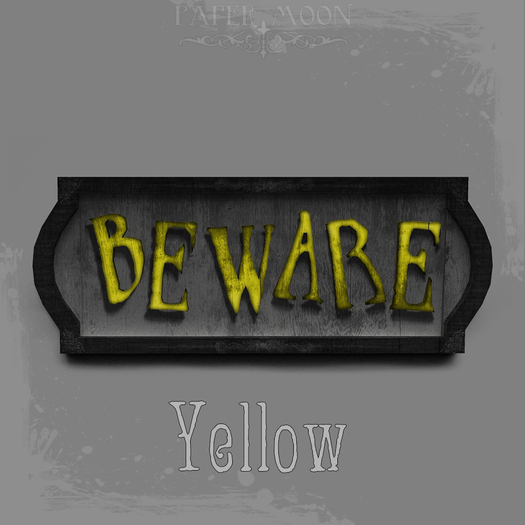 *pm* BEWARE Spooky Sign - Yellow (ADD ME)