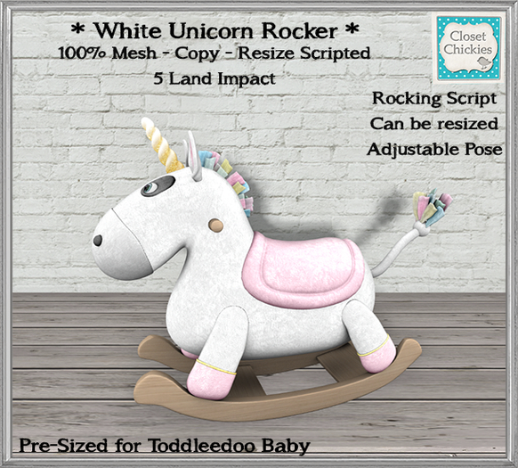 *CC* White Unicorn Rocking Horse  [boxed]