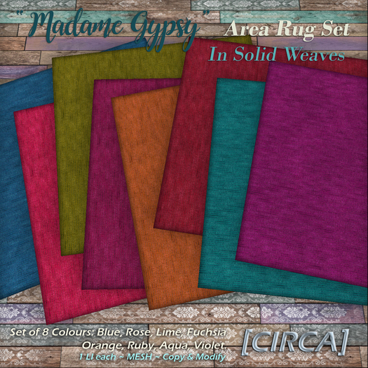 [CIRCA] - "Madame Gypsy" Area Rug Set - Solid Weaves