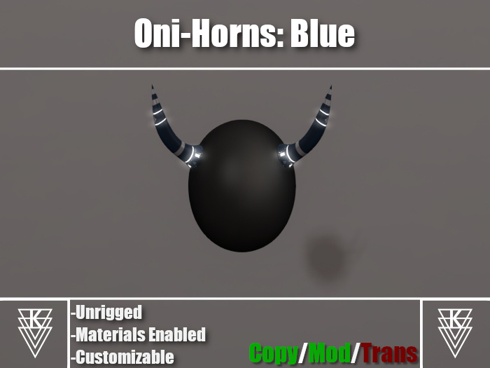 [Katz] Cyberpunk Oni Horns-Blue