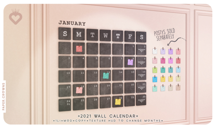 paper.crowns - wall calendar 2021