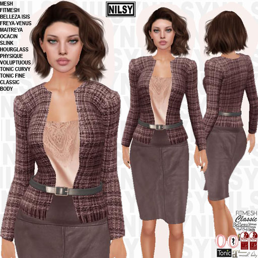 BELTED JACKET OUTFIT,ALL BODIES