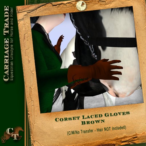 @CT@ Corset Laced Gloves Brown