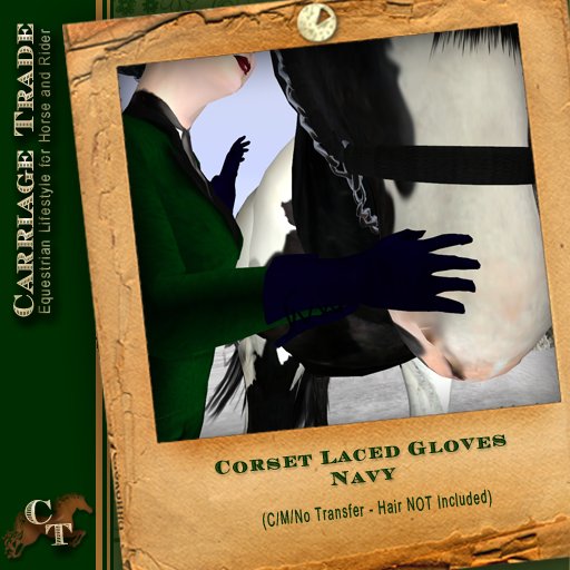 @CT@ Corset Laced Gloves Navy