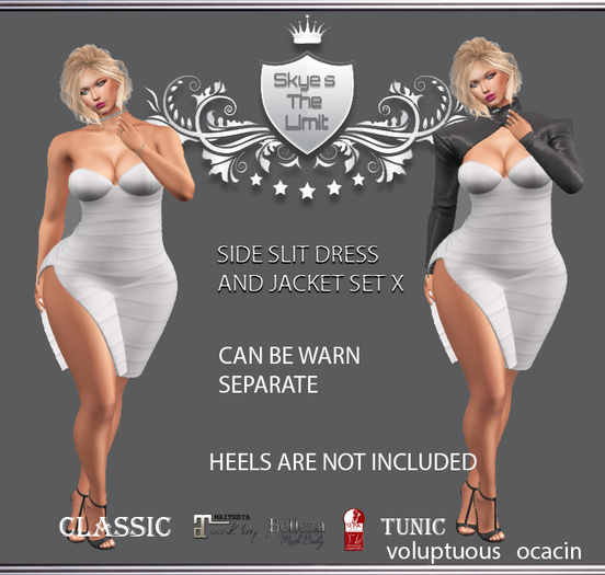 :STLF: SIDE SLIT DRESS AND JACKET SET X