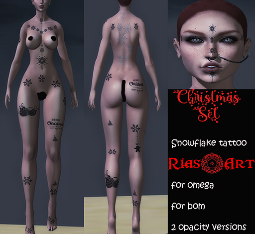 [RiasArt] -Christmas Tattoo Set_Snowflake