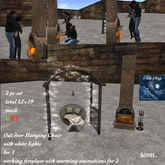 Hanging chair white lights for 1 & fireplace for2-BOX