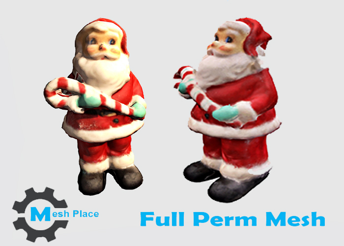 Mesh Place - Santa with Candy Cane (add to unpack)