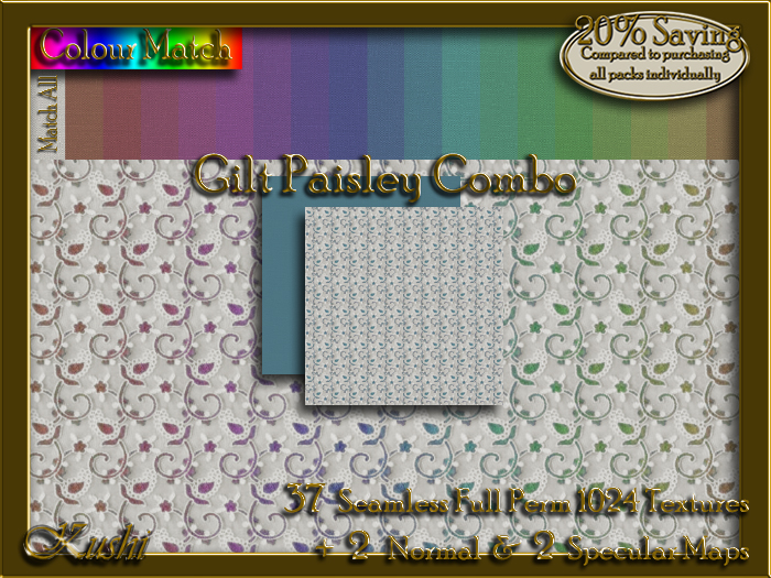 !Kushi! GiltPaisleyCOMBO Textures -WearToUnpack