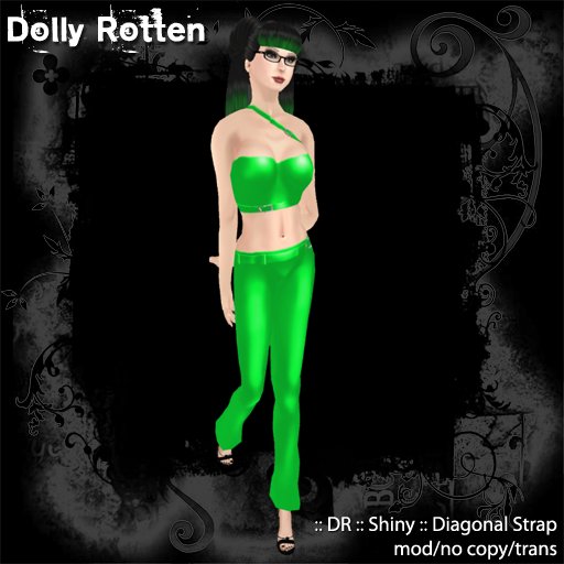 :: Dolly Rotten :: Shiny :: Diagonal Strap - neon green