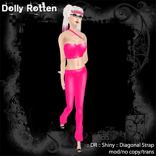 :: Dolly Rotten :: Shiny :: Diagonal Strap - pink