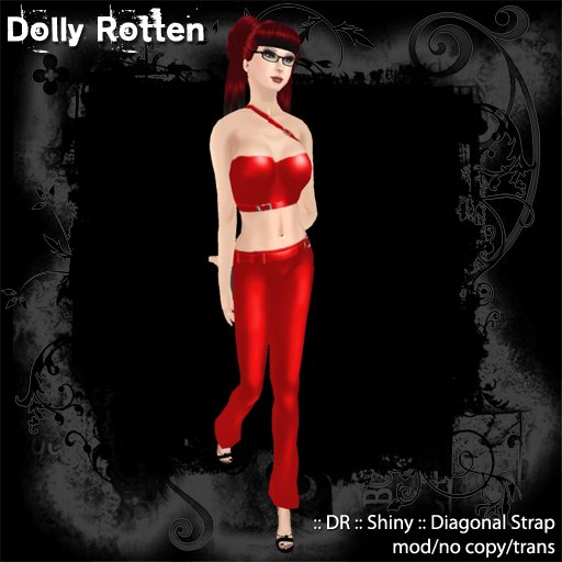 :: Dolly Rotten :: Shiny :: Diagonal Strap - red