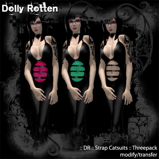 :: Dolly Rotten :: Strap Catsuits :: Threepack