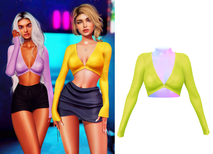 Ec.cloth - Jorja V Crop Top -  Lime (add it)