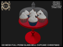 GD MESH FULL PERM GLASS BELL CUPCAKE CHRISTMAS
