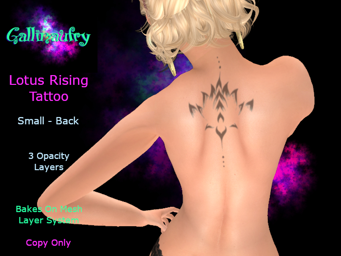 Lotus Rising Small Back Tattoo BOM