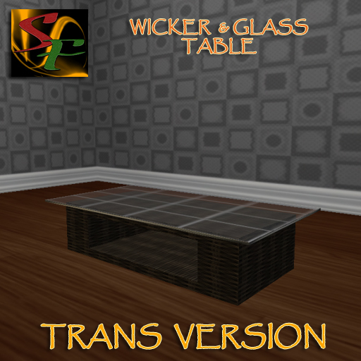 90% Off Throwback Sale - Scott's Wicker Glass & Metal Table (TRANS)