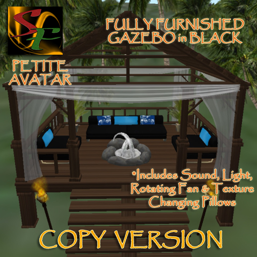 90% Off Throwback Sale - Scott's Fully Furnished PETITE Gazebo (Black) - COPY Version