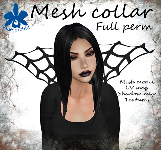 Blue orchid ~  Mesh collar (boxed)