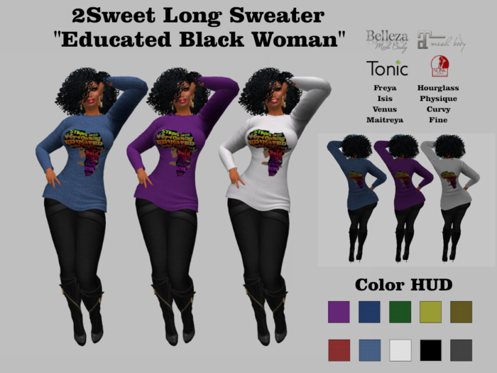 Educated Black Woman Long Sweater (Boxed)