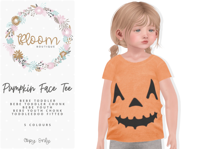 Bloom Pumpkin Face Tee Fatpack