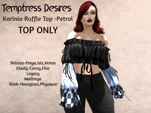 Karinia Ruffle Top-Petrol-ADD