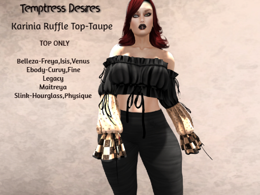 Karinia Ruffle Top-Taupe-ADD