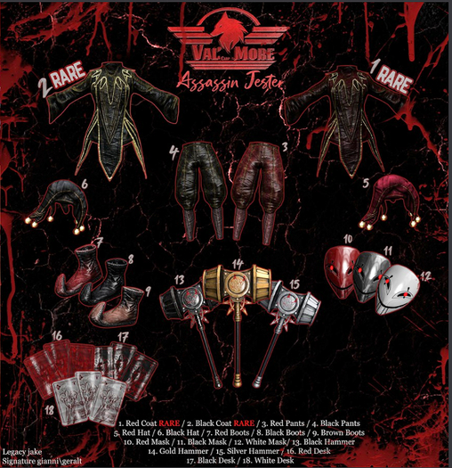 10. [Val'more] Assassin Jester - Mask (Red)