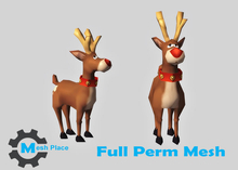 Mesh Place - Cartoon Reindeer with Collar (add to unpack)