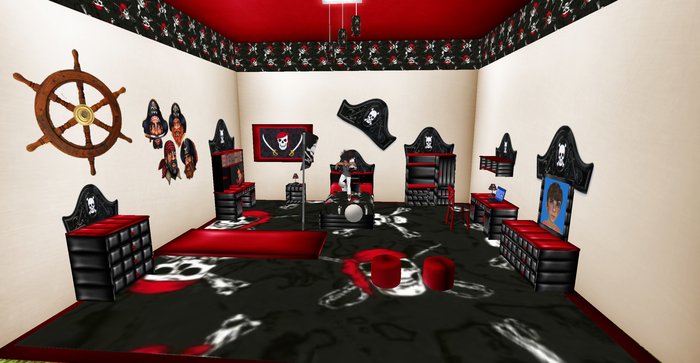 SET CHILDREN BEDROOM PIRATE BLACK