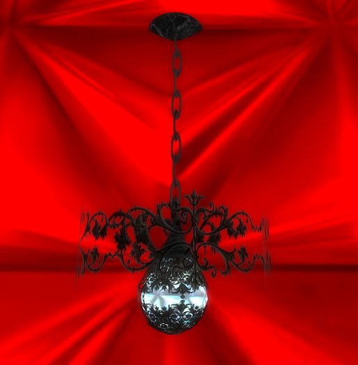 GOTHIC VICTORIAN ROUND POWER BLUE ENCASED GLASS BERLE LIGHT box