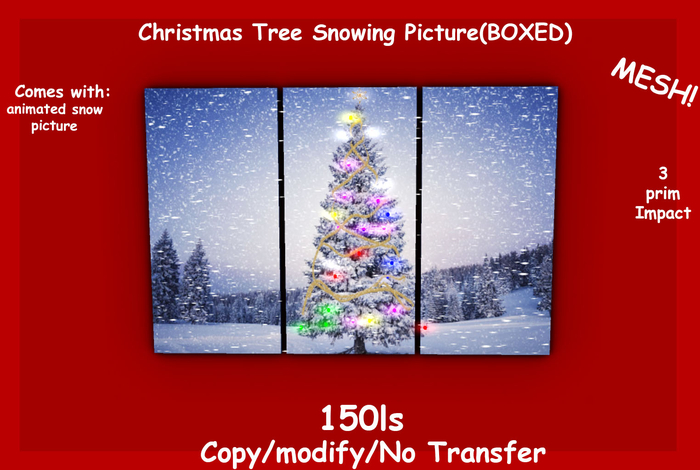 Christmas Tree Snowing Picture(BOXED)
