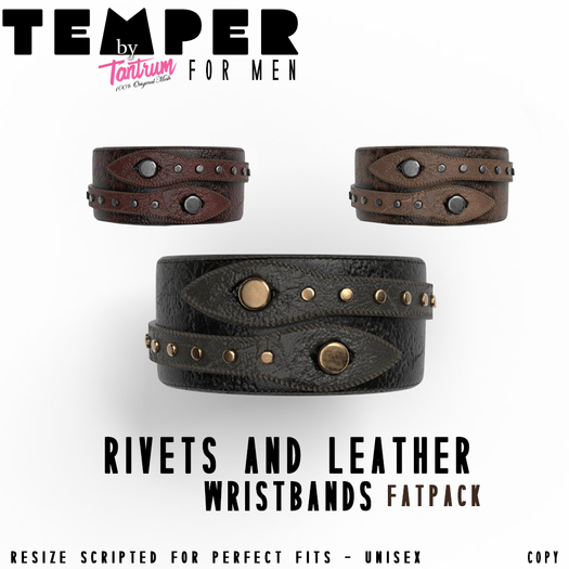 Temper/Tantrum Rivet and Leather Wristband Fatpack (add) MP