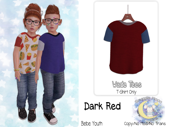 {SMK} Wade Tee DrkRed/Blue -Youth- [Add Me]
