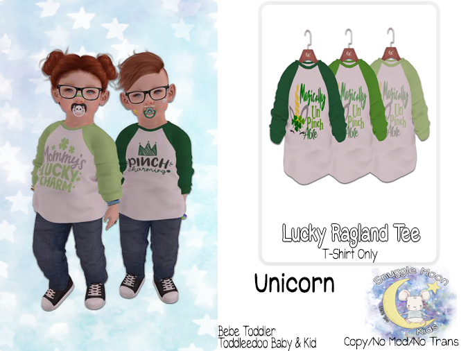 {SMK} Lucky Raglan Tees - Unicorn - [Add Me]