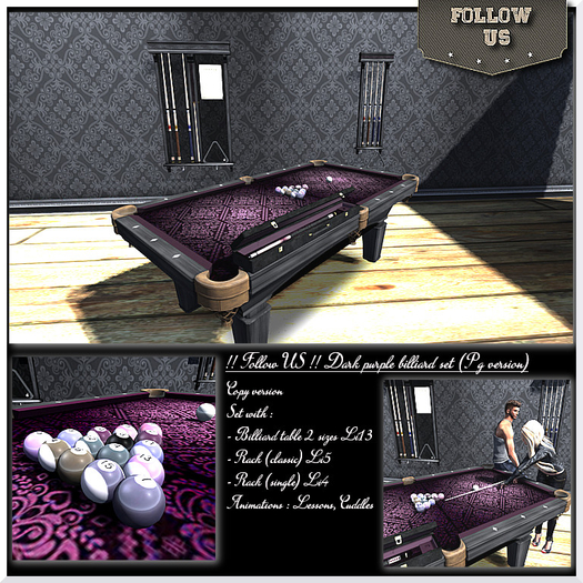 !! Follow US !! Dark purple billiard set (PG) COPY Box2