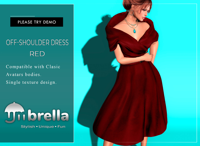 UMbreLLa - Red Off-Shoulder Dress