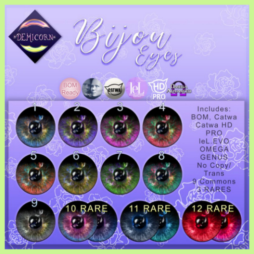{Demicorn} Bijou Eyes - 12 RARE