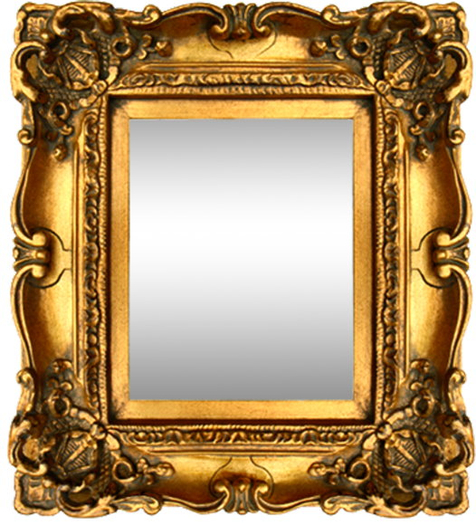 ART ORNATE GOLD MIRROR FANTASMAGORIA BY FLAME