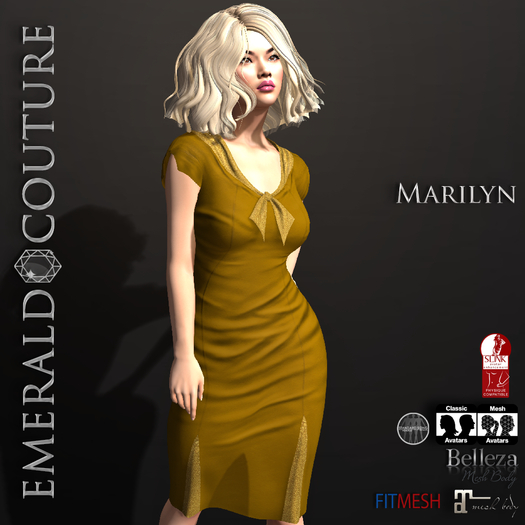 Marilyn Dress v2 Mustard