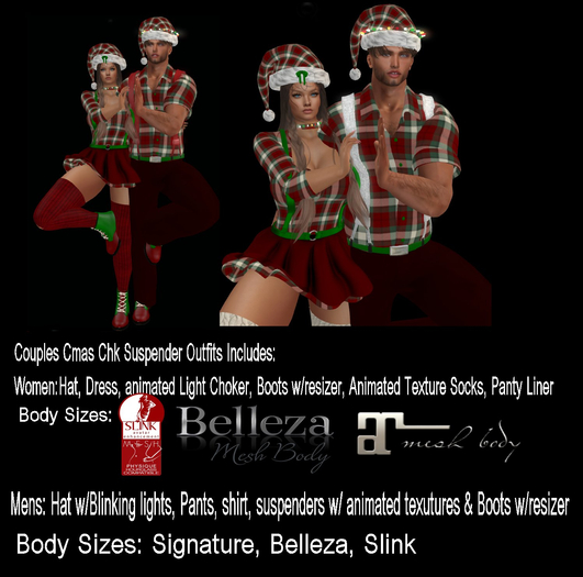 Cmas Couples Chk Suspender Outfit DEMOS Boxed  (ADD) HERS