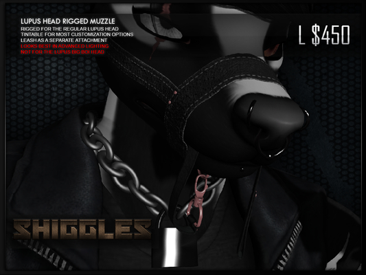 .: SHIGGLES :. Lupus Rigged Muzzle w/ Leash (Add/Rez)