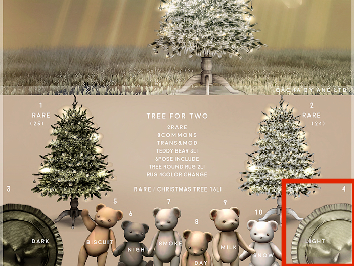 4){anc} tree for two / christmas tree rug (light)